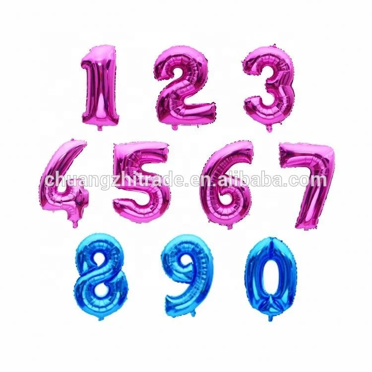 Alibaba china market event party supplies party decoration wedding inflatable numbers ballon helium balloons number 16 inch