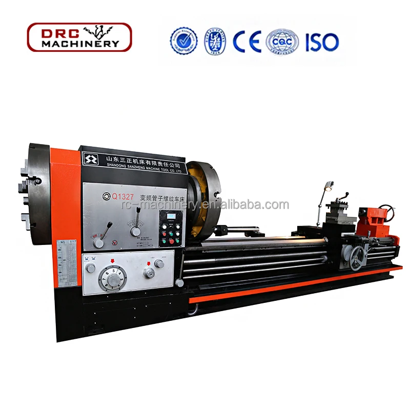 DRC обычные трубы Threading Токарные Q1327, ПВХ трубы резьбой токарный станок, большие отверстия шпинделя станка.
