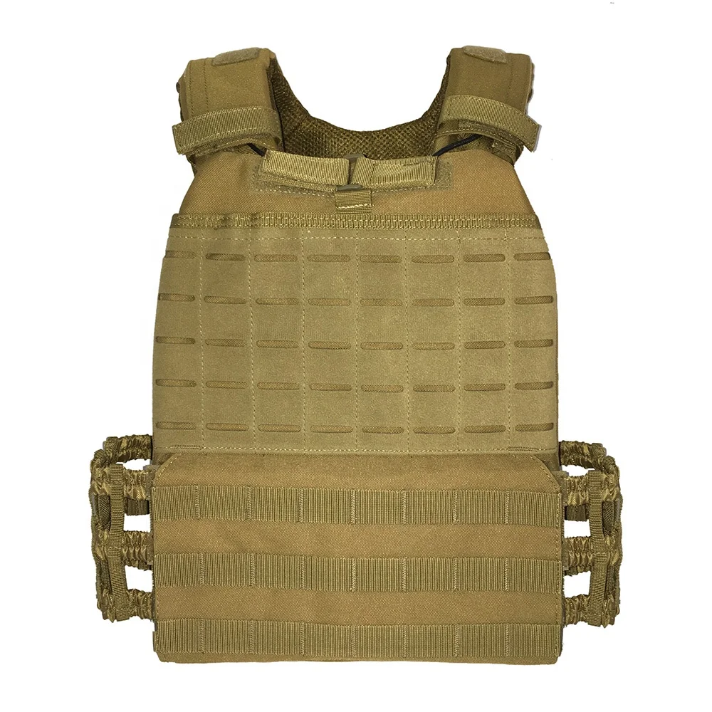 
Hot sale laser cut training fitness plate carrier workout equipment molle army tactical military gym weighted vest for crossfit 