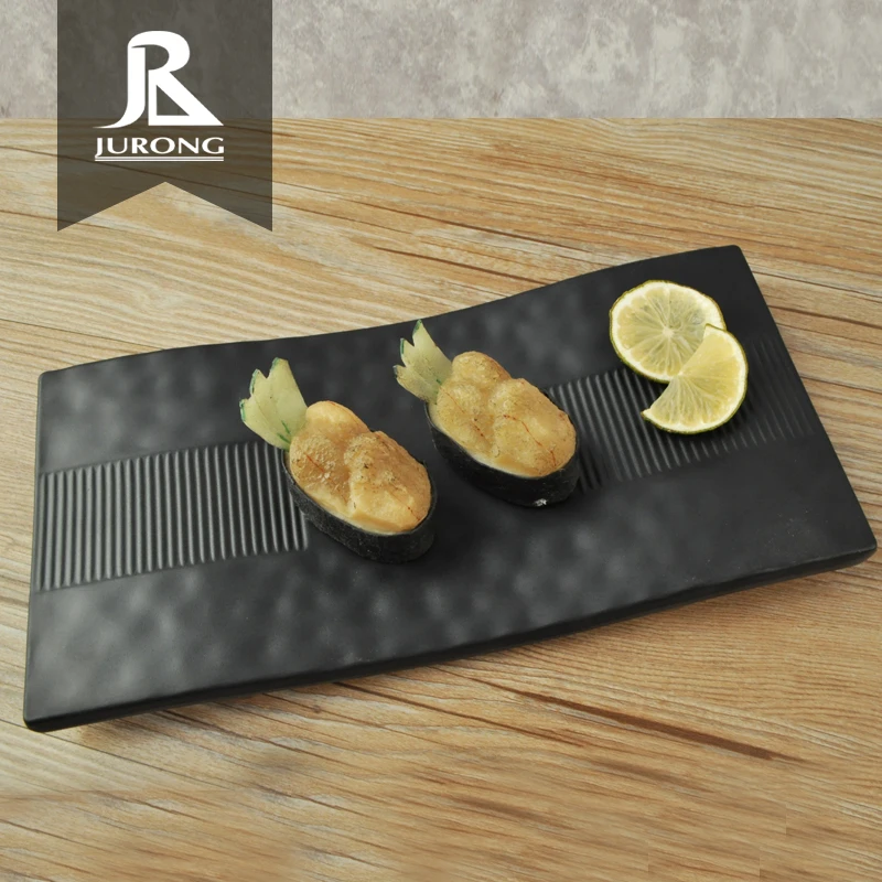 Plastic melamine charger black dubai serving trays for sale