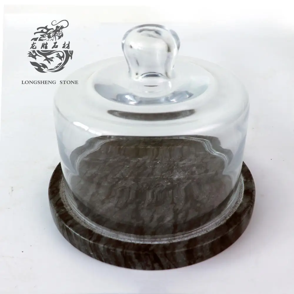Europe and America hot selling marble glass dome cake cover / transparent dust cover