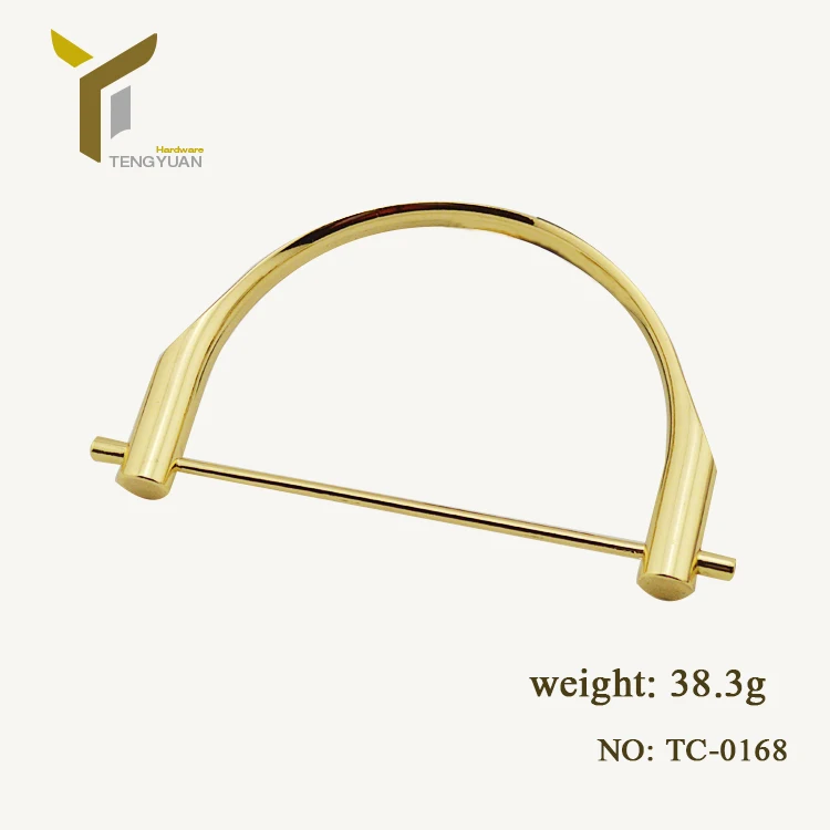 Decorative handbag hardware accessory metal big D ring bag handle for woman bag