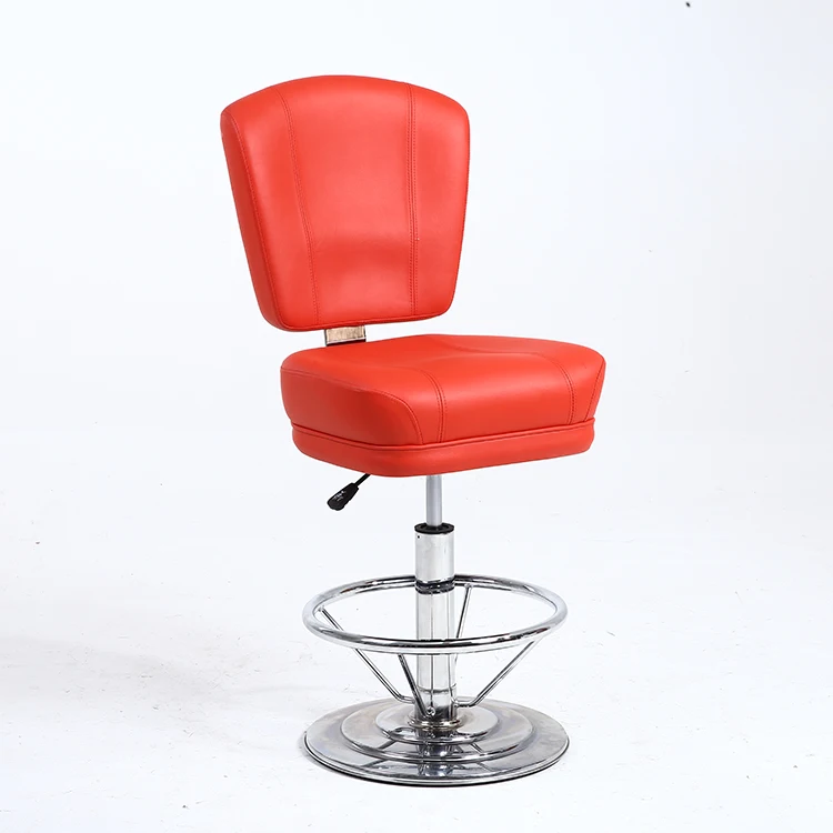 Custom Manufacturer Wholesale Poker Table Stools Height Adjustable Swivel Casino Leather Chairs