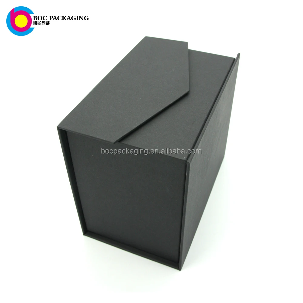 LOW MOQ NO MINIMUM Black Magnetic Closure Gift Box for wine glasses