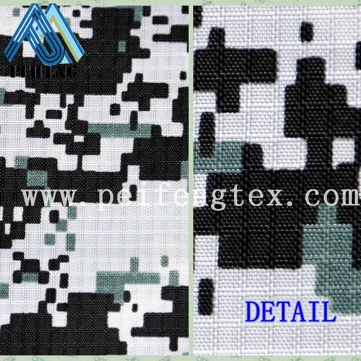 210D 100% nylon oxford ripstop custom design printed military uniform fabric