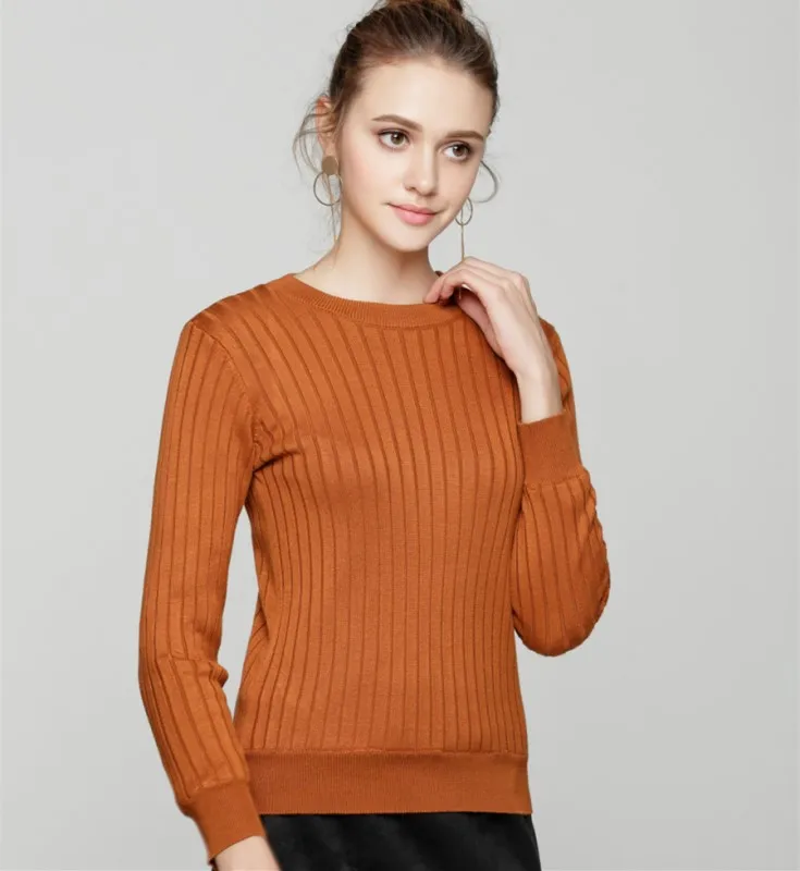 Round Neck Rib Knit Sweater, Lady Winter Sweater Made by Sweater Manufacturers