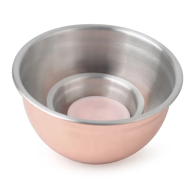 Big capacity stainless steel salad bowl set with copper or painting
