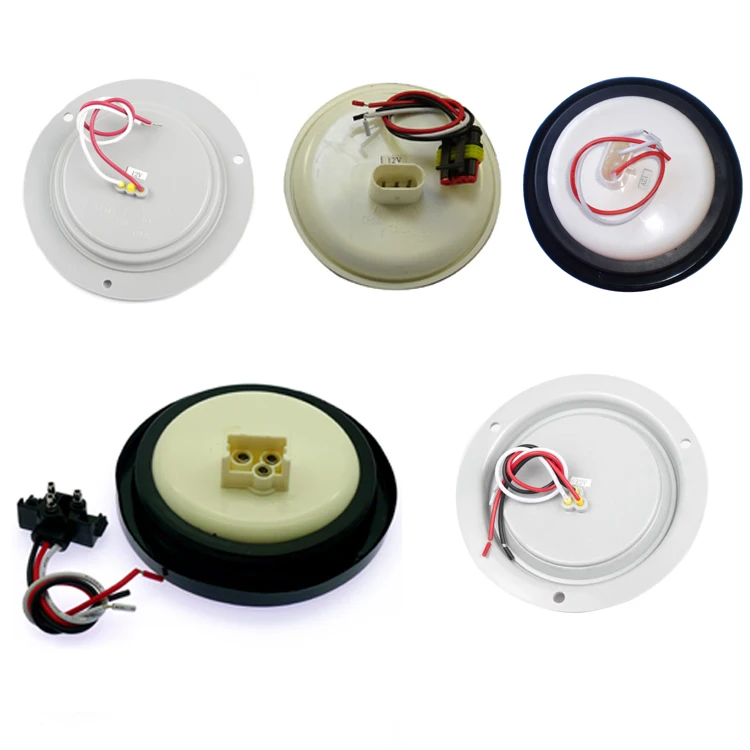 12V 4 Inch Round 30 Piranha LED Stop Turn Tail Combination Lights With 3 Hole Iron Base for Truck Trailer Van Lorry