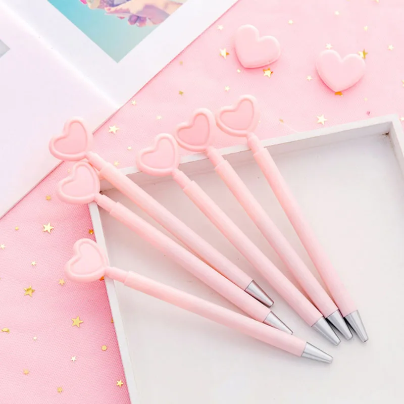 
2020 Customize Logo Novel Pink Gel Pen Girl Kawaii Heart Gel Pen 