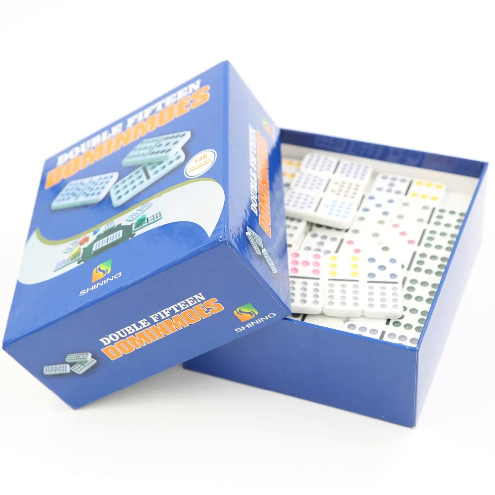 
Ivory dominoes double 15 Plastic for sale Game Set in Tin Box 