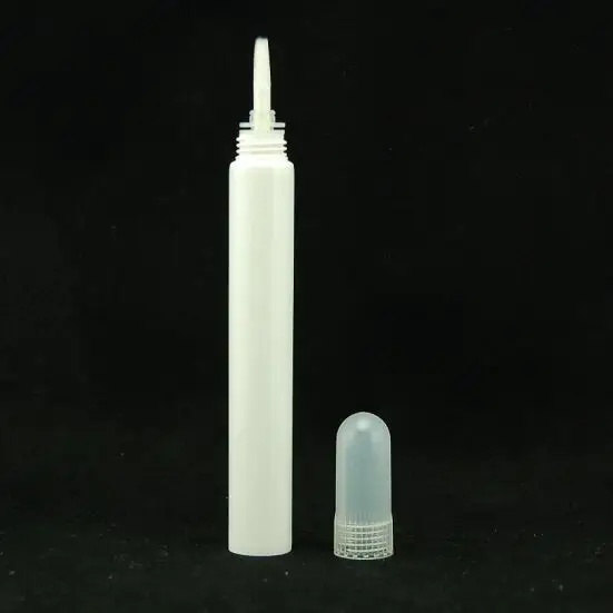 Best selling custom long nozzle lip balm cosmetic plastic tube with mini brush