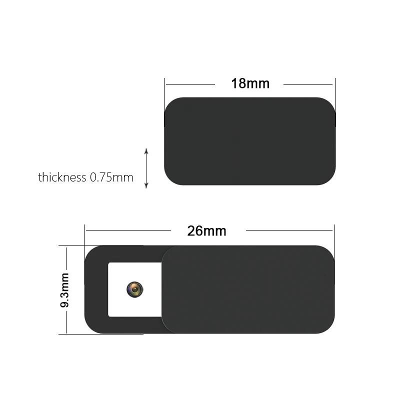 High quality ABS plastic laptop webcam cover black with OEM logo for laptop/computer/mobile phone camera