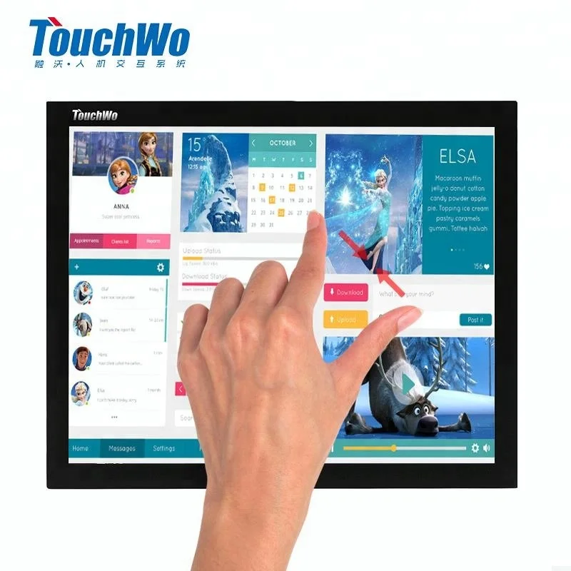 17 inch full hd 1280*1024 open frame embedded industrial touchscreen monitor / all-in-one touch screen panel pc laptop computer