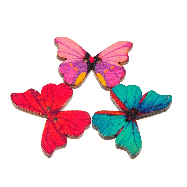 28*21 мм 2 отверстия поделки своими руками красочными бабочками и бантиками; Недорогая женская одежда деревянные пуговицы