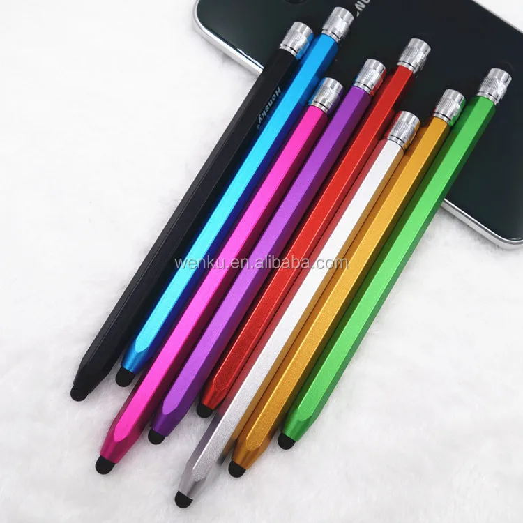 Aluminum Body Silicone Nib Touch Pen Conductive Rubber Tip Stylus Pen for Touch Screens for Ipad