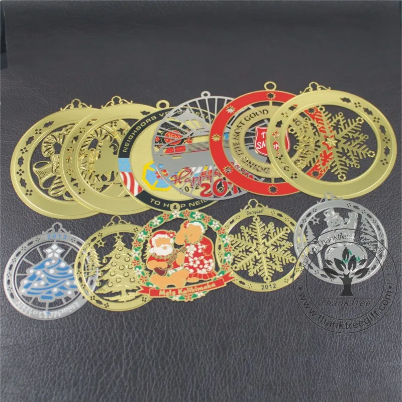 2017 новые горячие пользовательские Гравированные латунные рождественские украшения