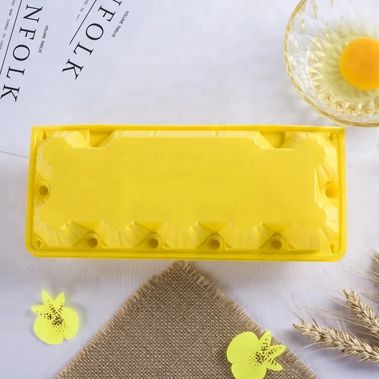 plastic tray wholesale customized pvc 10 cell yellow colourful egg tray/box/carton