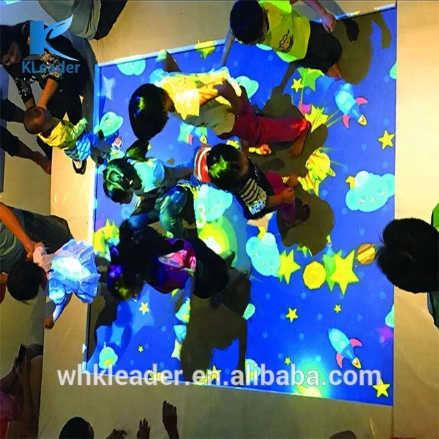 Newest Indoor Trampoline Kids Amusem Batteryent Park Playground Trampoline Idown Cable Coupler Exhibition Interactive Projection