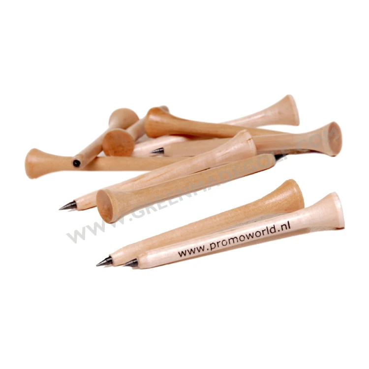 Logo printed bamboo pencil golf tee wooden golf pencil