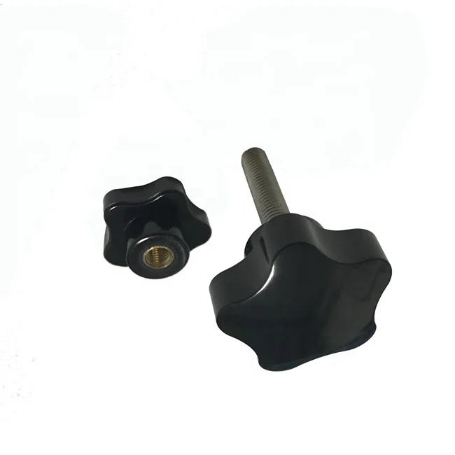 High quality Customized Plastic ABS nylon Lobe knob Female and Male handle knobs steel stem and brass insert