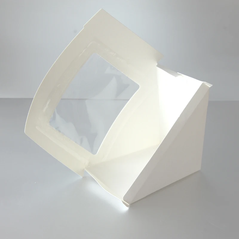 Custom printed disposable paper sandwich box Kraft Paper Triangle Sandwich Packaging Boxes with window