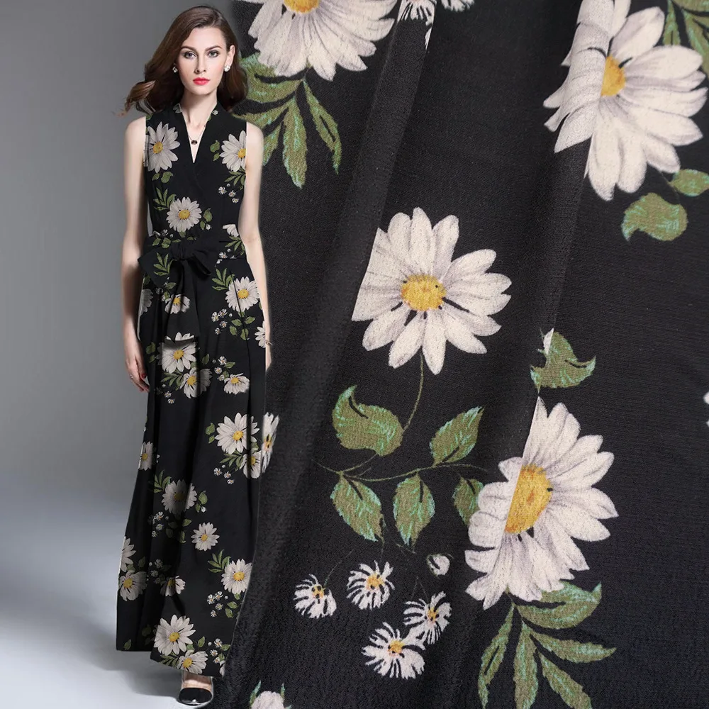 
Custom fashion digital printed new design 120D viscose rayon crepe fabric 