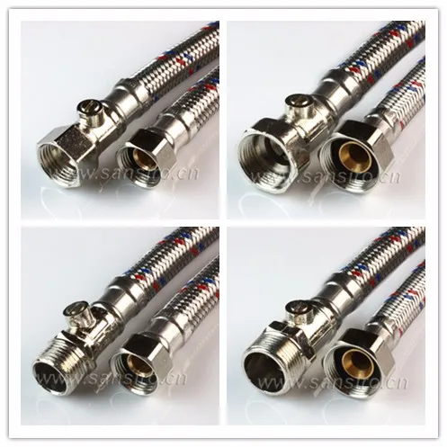 
White Plastic Flexible Hose with Brass Fittings 