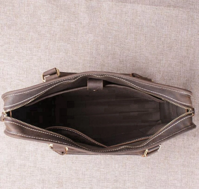 Dreamtop DTG006 hot sale business office laptop handbag vintage young mens briefcase cow leather bag