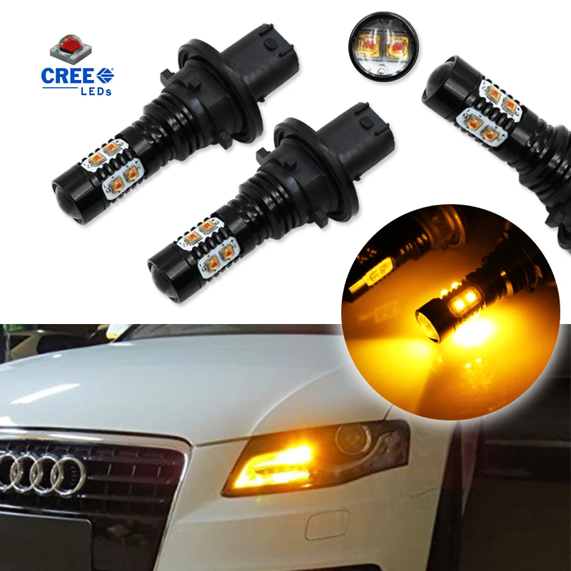 Янтарно-желтый без ошибок PH24WY SPH24 12272 cree-светодиодные лампы для Audi Cadillac GMC Porsche и т. Д. Для передних поворотников 12 В