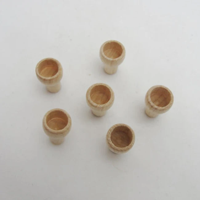 Custom natural Wooden Flower Glass Vase Base For Decoration