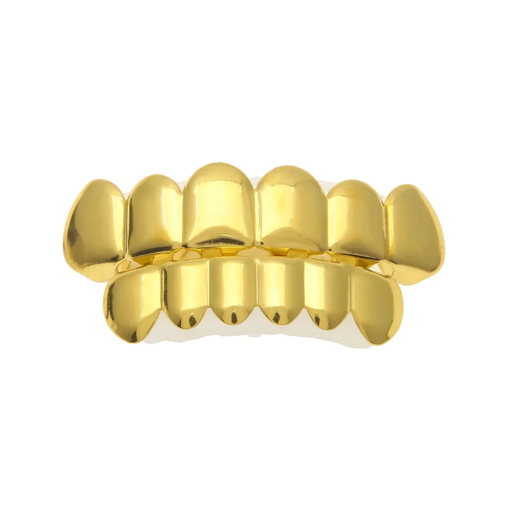 fashion brass Grillz Real gold teeth braces