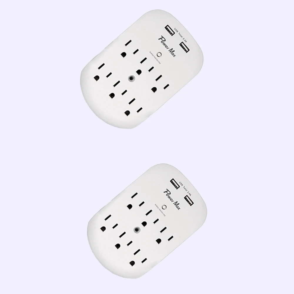 Best Quality 2021 hot sell wall tap Surge Protector 6 sockets Smart plug power strip USA extension socket 3 outlet and 2 USB