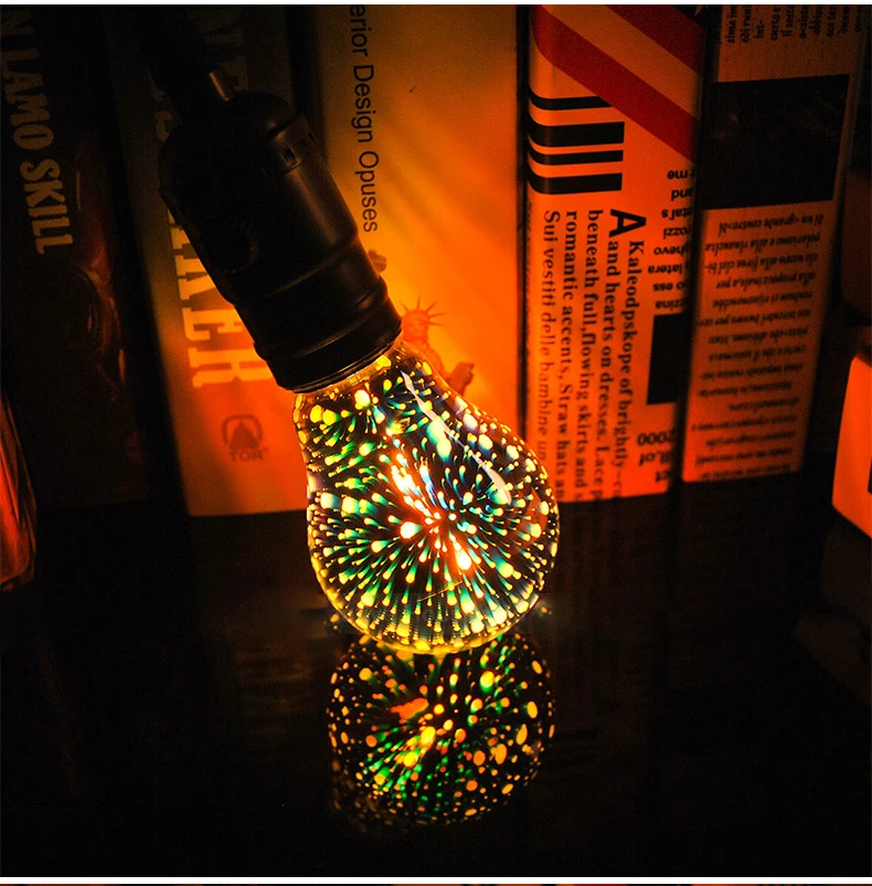 3D Fireworks E27 G80/G95/G125 LED Retro Vintage Edison Fairy Lighting Bulb Lamp