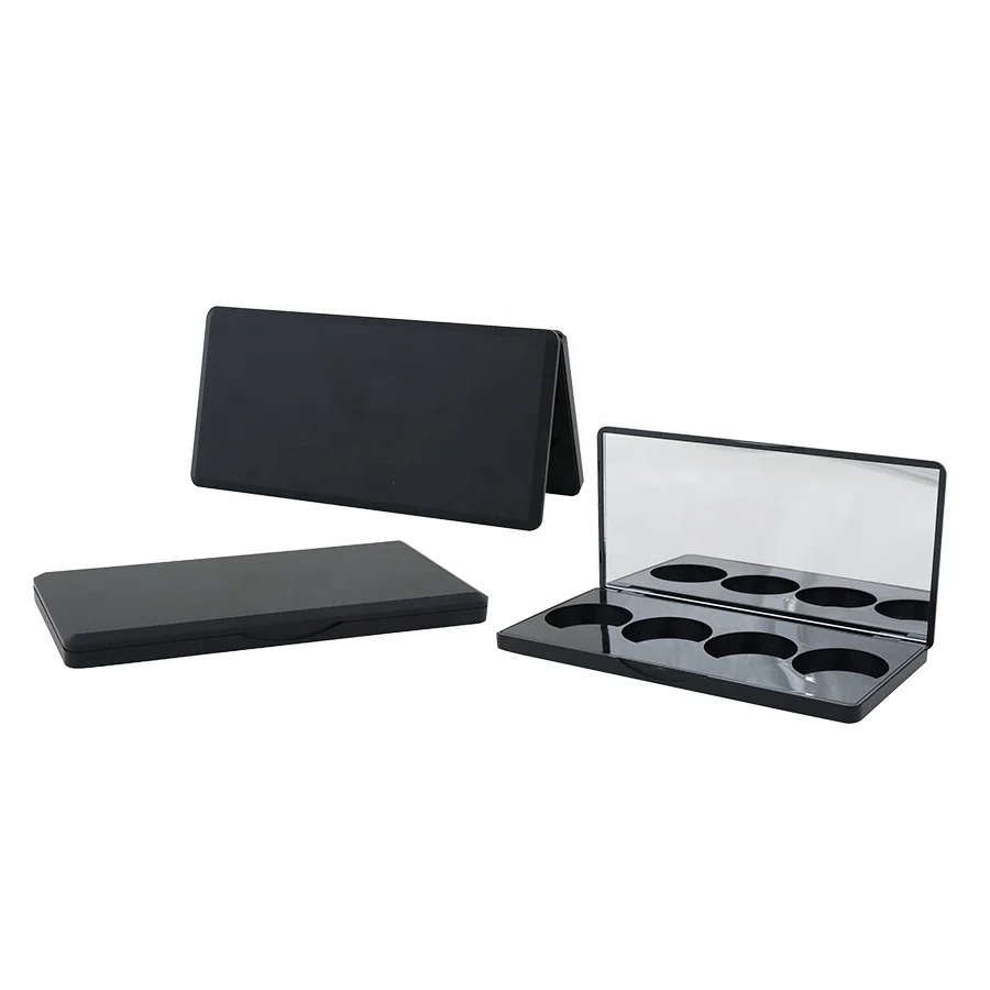 4 цвета пустые пластиковые квадратные компактная пудра случае Палитра с зеркалом для макияжа упаковка