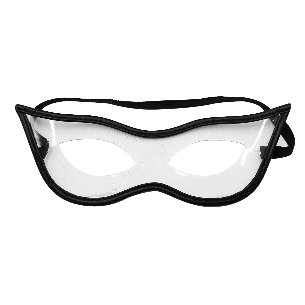 Latest Design Transparent Clear PVC BDSM Bondage Fetish Restraints Kit Set Collar Eye Mask Wrist Hand Cuff and Ankle Cuff 5pcs