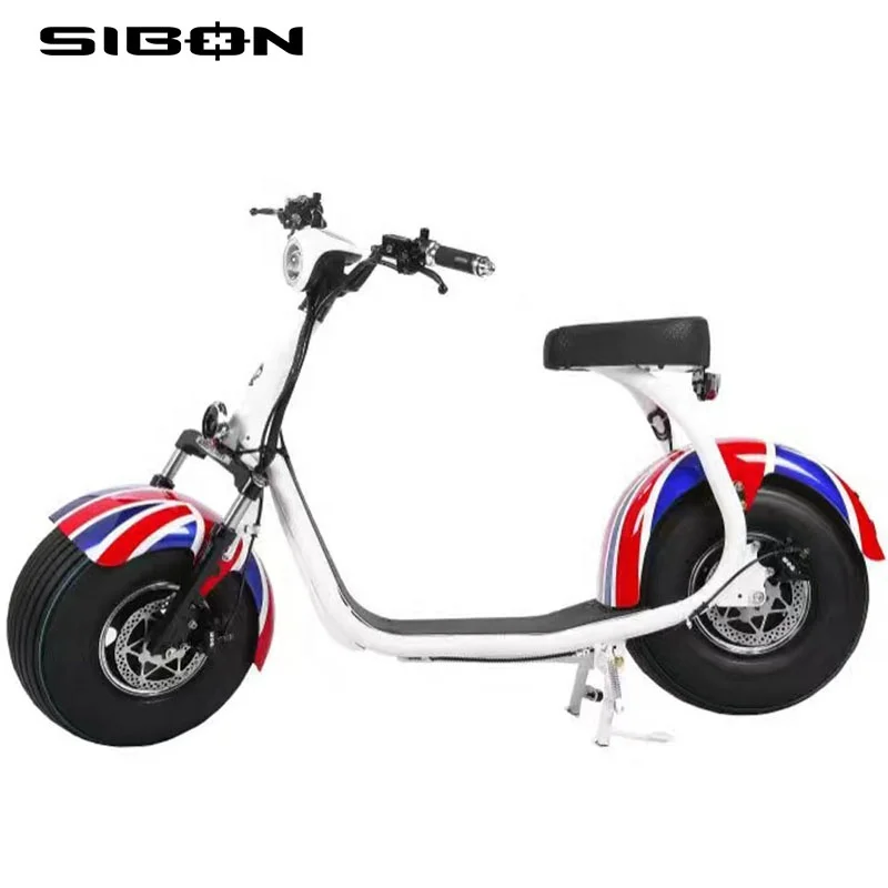 SIBON 48V 800W lithium battery fat tire disc brake electric scooter chopper