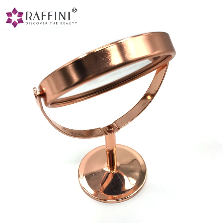 Magnifying Rose Gold Desk Double-sided Personal Mirror
