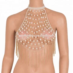 Pearl Body Chain Jewelry Harness Body Jewelry