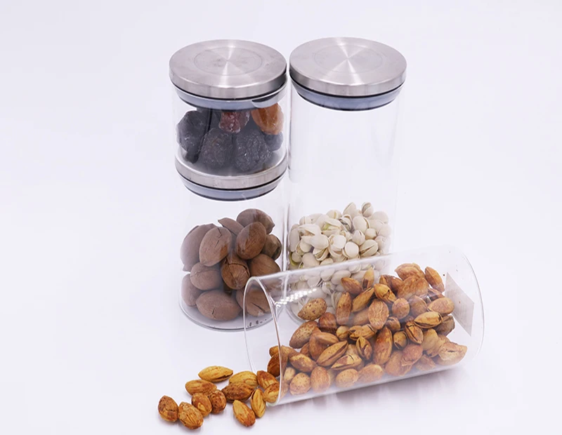 
Food grade glass jars for food packaging with stainless steel lids 