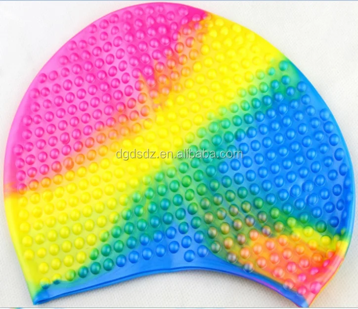 
Hotsale factory silicone rubber highly elastic swimming cap with printing cool unique swim caps 