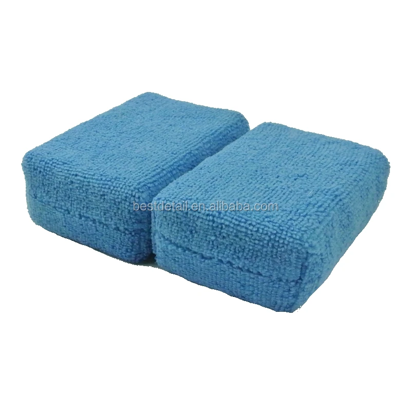 Auto Detailing Buffing Polishing Cleaning Blue Square Car Wash Sponge Foam Pad Microfiber Wax Applicator
