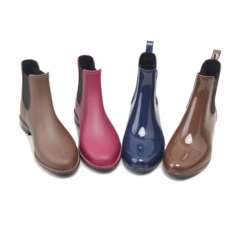 pvc rain boots chelsea style for women