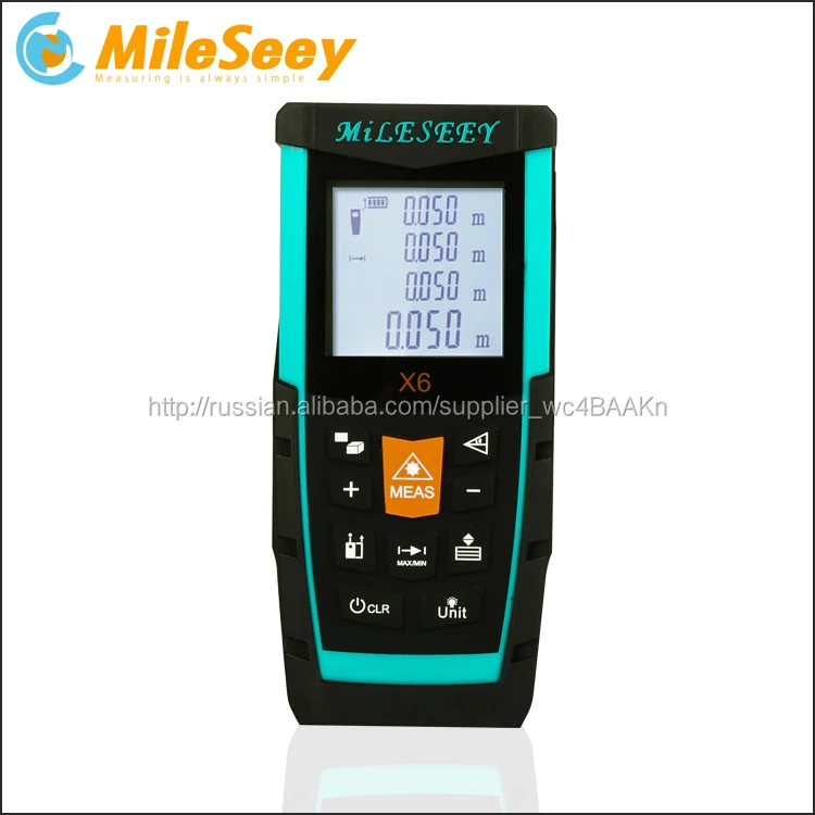 Китай Mileseey X6 50 м Мини Цифровой Электронный Дисплей Лазерная Рулетка цифровой мультиметр