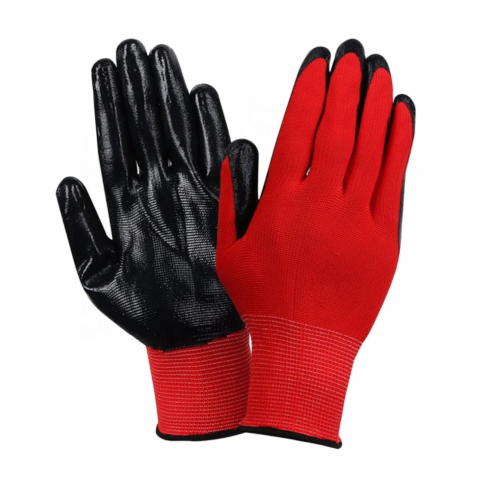 GD3001 Garden gloves Nitrile coated work gloves Nylon Polyester gloves