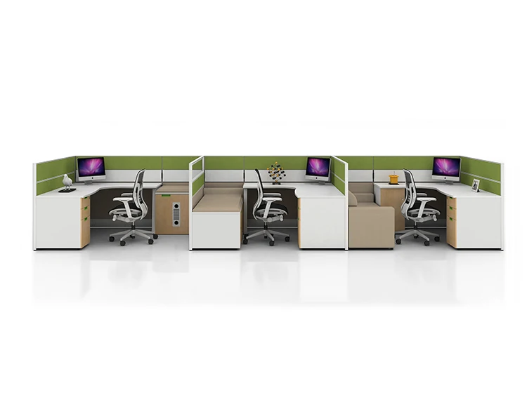 Modern office furniture customized executive workstation cubicle for 1/2/3/4/6/8 people free combination commercial furniture
