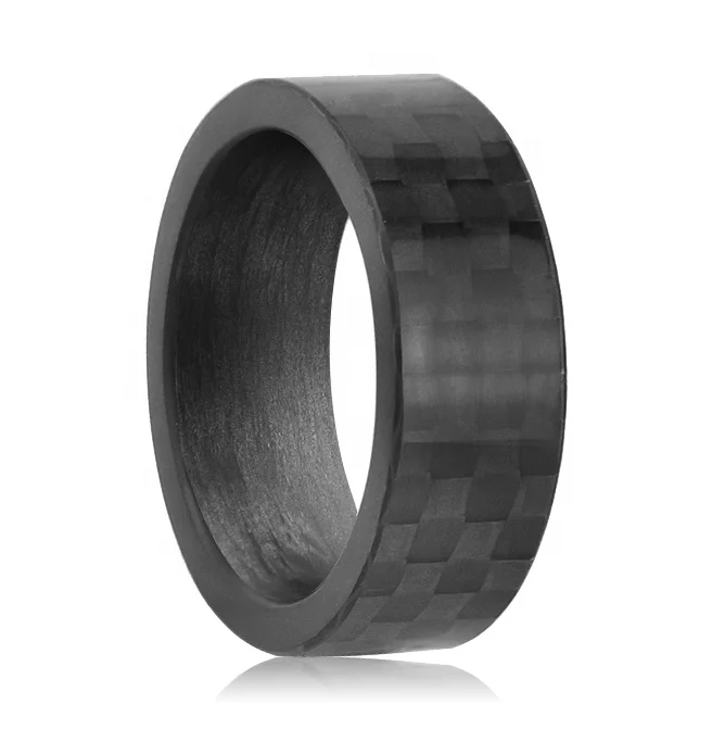 Simple 100% Pure Carbon Fiber Ring Blank Forged Black Carbon Fiber Jewelry