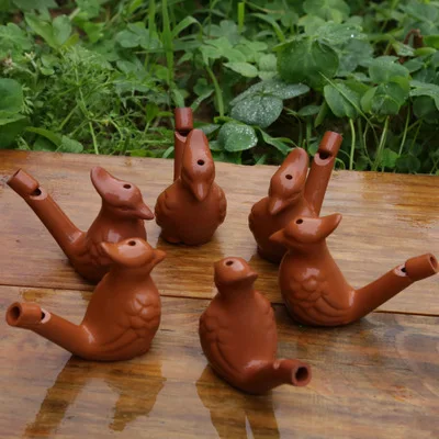 Hot sales plain color music water bird whistle Ceramic bird whistles for promotion