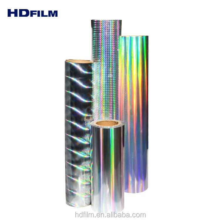 High Shininess Iridescent Holographic Film For Printing And Lamination