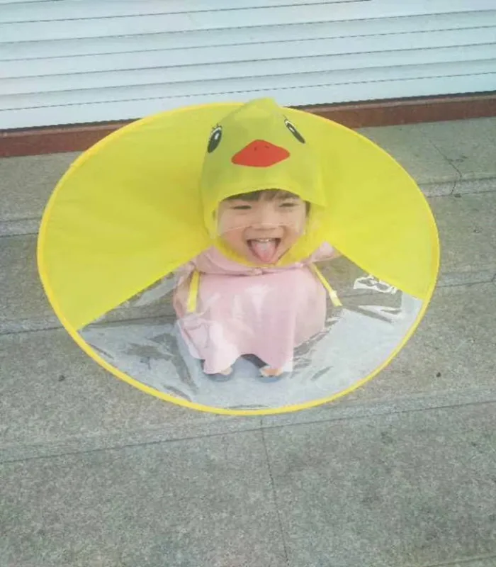 Wholesale umbrella hat adult children rain poncho flying saucer shape convenient fishing on rainy days