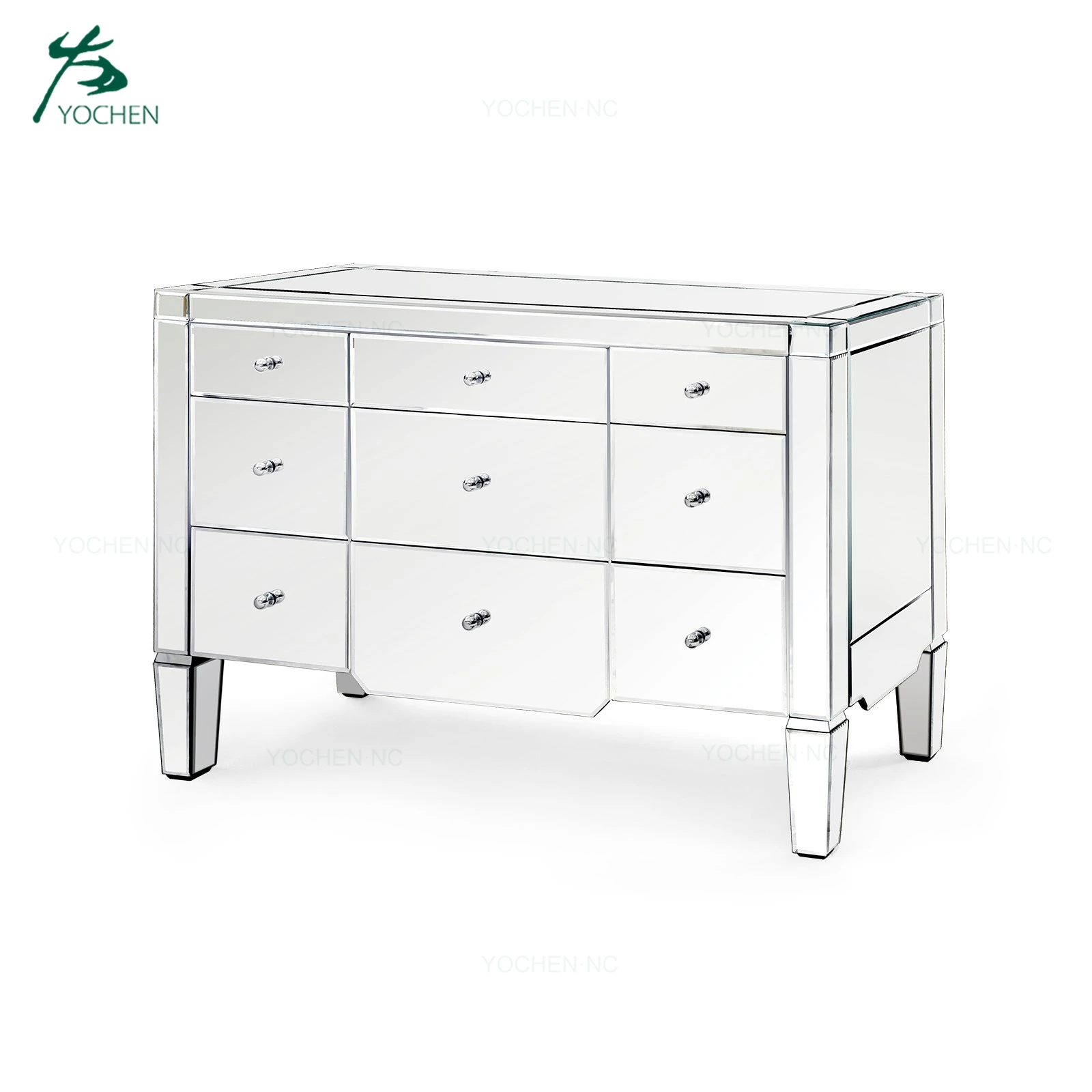 Living room 2 door silver glass mirrored furniture modern tv stand furniture